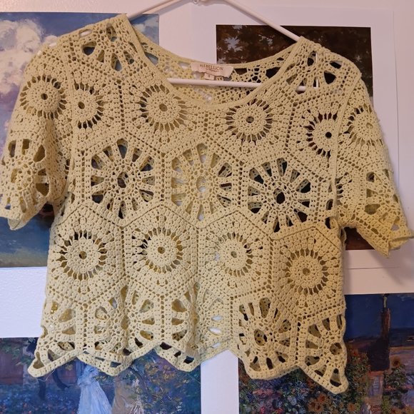 Rebellion Again Tops - BUNDLE AND SAVE Rebellion Again Size S Green Crochet Top